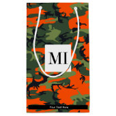 オレンジと緑の迷彩、軍隊、陸軍 スモールペーパーバッグ (裏面)