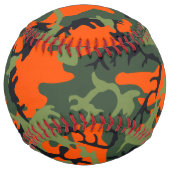 オレンジと緑の迷彩、軍隊、陸軍 ソフトボール (裏面)