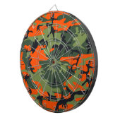 オレンジと緑の迷彩、軍隊、陸軍 ダーツボード (正面右)