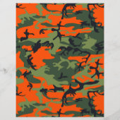 オレンジと緑の迷彩、軍隊、陸軍 チラシ (裏面)