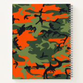オレンジと緑の迷彩、軍隊、陸軍 ノートブック (裏面)