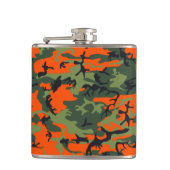 オレンジと緑の迷彩、軍隊、陸軍 フラスク (正面)