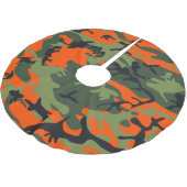 オレンジと緑の迷彩、軍隊、陸軍 ブラッシュドポリエステルツリースカート (アングル)