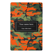 オレンジと緑の迷彩、軍隊、陸軍 ミニクリップボード (裏面)