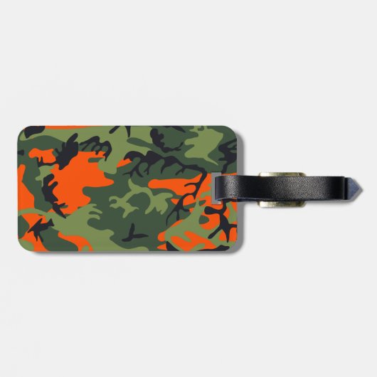 オレンジと緑の迷彩、軍隊、陸軍 ラゲッジタグ (裏面横)