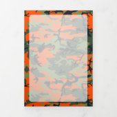 オレンジと緑の迷彩、軍隊、陸軍 三つ折りカード (カバー)