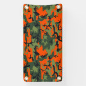 オレンジと緑の迷彩、軍隊、陸軍 横断幕 (縦)