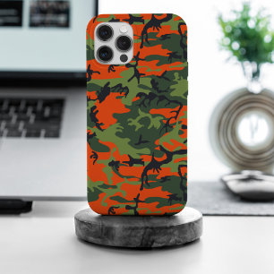 オレンジと緑の迷彩、軍隊、陸軍 iPhone 15 PRO MAXケース