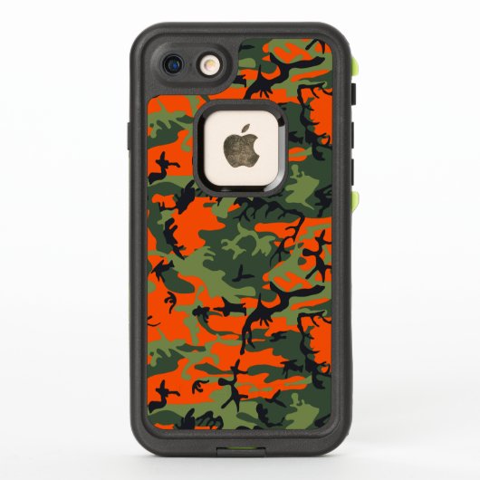 オレンジと緑の迷彩、軍隊、陸軍 LifeProof iPhoneケース (裏面)