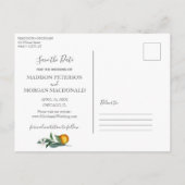 オレンジと緑は日付はがきを保存する 案内ポストカード (裏面)