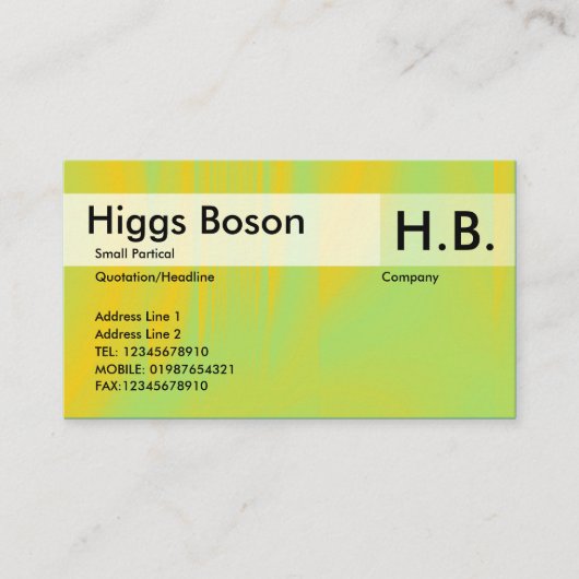 オレンジと緑 名刺 (正面)