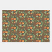 オレンジと緑 – 3デザイン ラッピングペーパーシート (正面3)