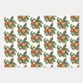 オレンジと緑 – 3デザイン ラッピングペーパーシート (正面2)