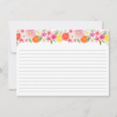 オレンジと花のウェディング レシピ カード (裏面)