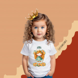 オレンジと花のプリンセス ベビーTシャツ