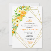 オレンジと花のベビーシャワー 招待状 (正面)