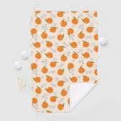 オレンジと花の模様 ゴルフタオル (インサイチュ)