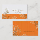 オレンジと茶色のエレガントな結婚式の名刺 名刺 (正面/裏面)