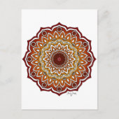 オレンジと茶色のスパイラルとフローラ曼荼羅 ポストカード (正面)