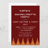 オレンジと茶色のパーティの招待状 招待状 (正面/裏面)