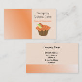 オレンジと茶色のフルーツカップケーキ 名刺 (正面/裏面)