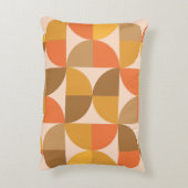 オレンジと茶色のミッドセンチュリー半円 アクセントクッション (裏面(縦))