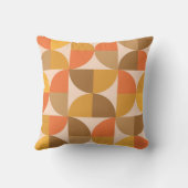 オレンジと茶色のミッドセンチュリー半円 クッション (裏面)