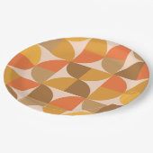 オレンジと茶色のミッドセンチュリー半円 ペーパープレート (アングル)