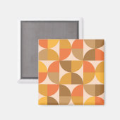 オレンジと茶色のミッドセンチュリー半円 マグネット (正面/裏面)