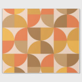 オレンジと茶色のミッドセンチュリー半円 ラッピングペーパー (フラット)