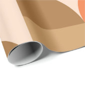 オレンジと茶色のミッドセンチュリー半円 ラッピングペーパー (ロールコーナー)