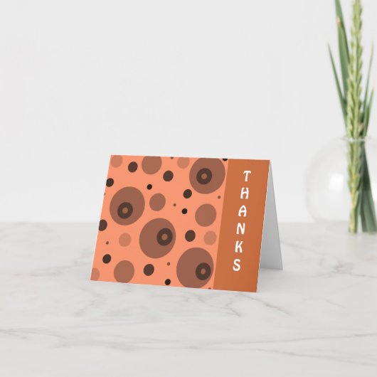 オレンジと茶色の円ありがとう サンキューカード (正面)