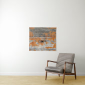 オレンジと茶色の木の板 タペストリー (インサイチュ(横))