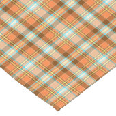 オレンジと茶色の格子模様の秋 ショートテーブルランナー (コーナー)