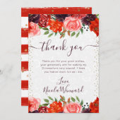 オレンジと茶色の秋の花キンセアニェラ サンキューカード (正面/裏面)