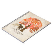 オレンジと茶色の秋の馬 ノートブック (左側)