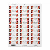 オレンジと茶色の秋結婚の花の住所 ラベル (フルシート)