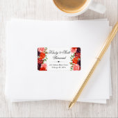 オレンジと茶色の秋結婚の花の住所 ラベル (インサイチュ)