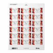 オレンジと茶色の秋結婚の花の住所 ラベル (フルシート)