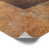 オレンジと茶色の背景にヒョウ ポスター (角)