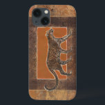 オレンジと茶色の背景にヒョウ iPhone 13ケース<br><div class="desc">ノルマン・ワイアットは動物の美しいを捉えた素晴らしいコレクションを持っている。背景はアフリカをテーマとし、鋭いオレンジと茶色が付いており、その上に乗ったヒョウのスケッチが完璧に溶け込んでいる。自然楽しむは素晴らし今の姿だ。</div>