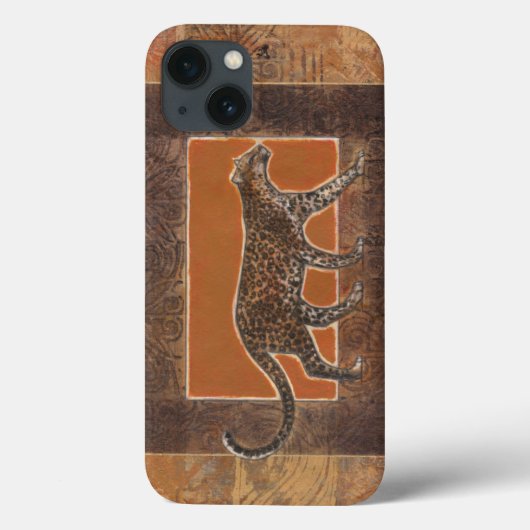 オレンジと茶色の背景にヒョウ Case-Mate iPhoneケース (裏面)