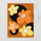 オレンジと茶色の花 ポストカード (正面)