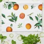オレンジと葉のキッチンタオル キッチンタオル (折り畳み)