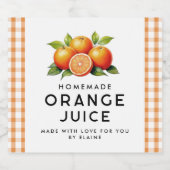 オレンジと葉を使った手作りのオレンジジュース リキュールボトルラベル (シングルラベル)
