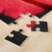 オレンジと赤が近くで上がった ジグソーパズル (側面)