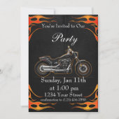 オレンジと赤に乗ってバイクに乗るパーティー! 招待状 (正面)