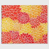 オレンジと赤のダグラス ラッピングペーパー (フラット)