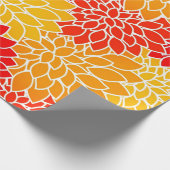 オレンジと赤のダグラス ラッピングペーパー (角)