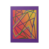 オレンジと赤のデザインの明るい線お洒落 ノートパッド (回転)